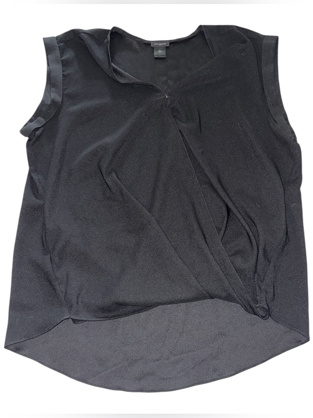 Ann Taylor Black Sleeveless Twist-Front Camisole XL